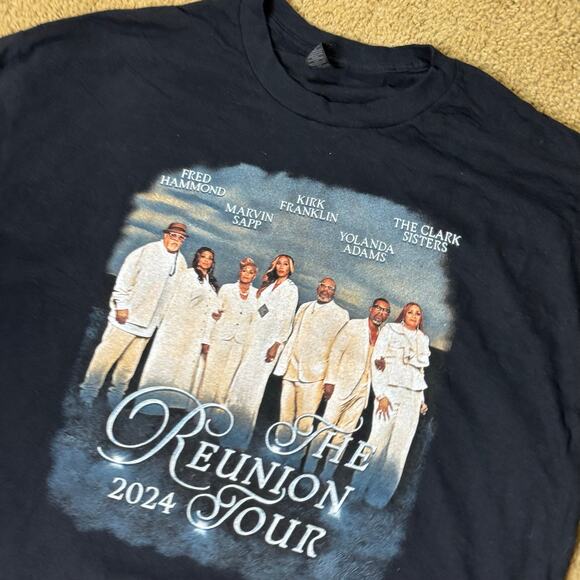 THE REUNION TOUR SHIRT BAND TSHIRT BLACK MENS SHORT SLEEVE VINTAGE - Picture 2 of 4